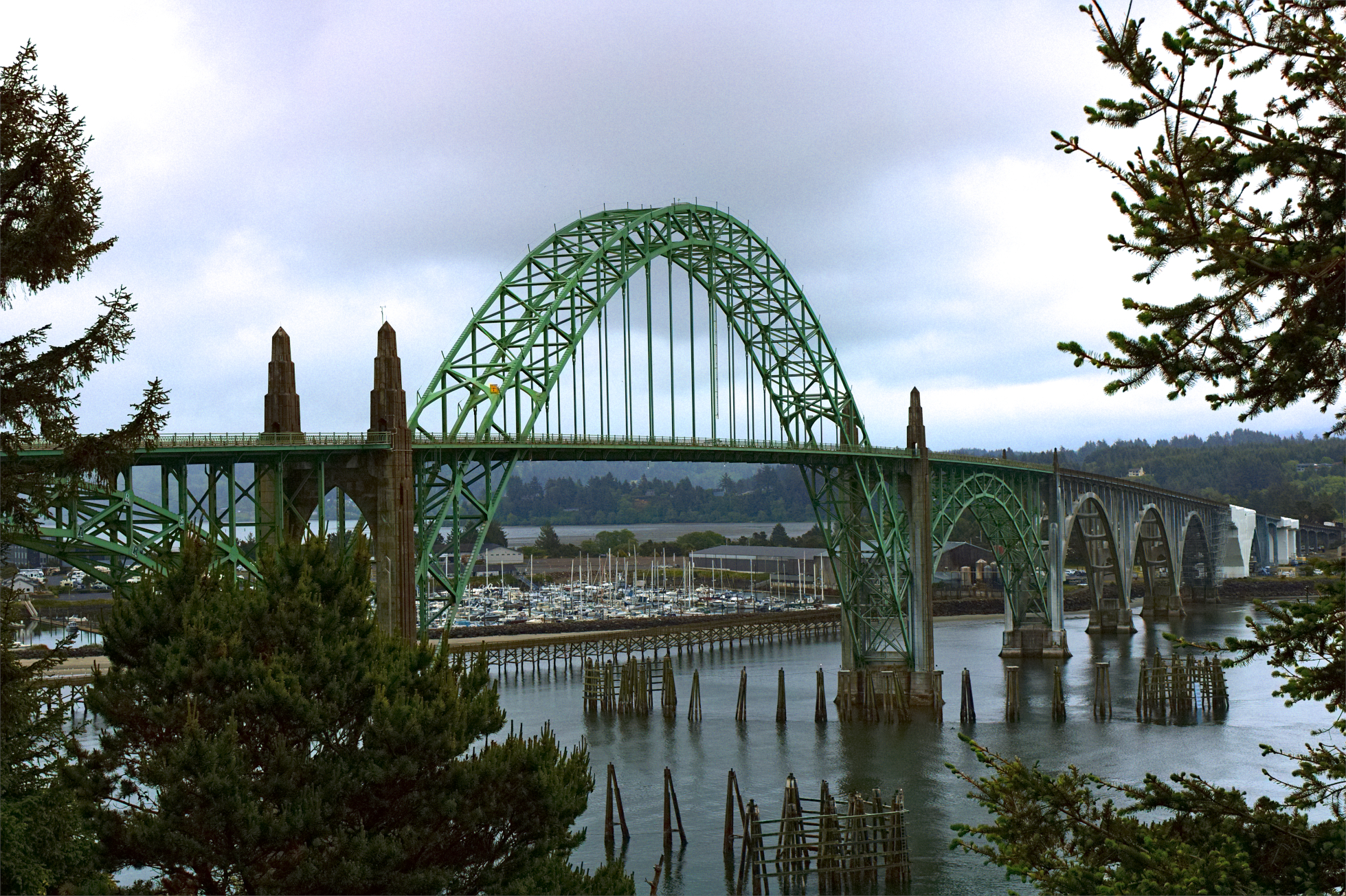 View of bridge over ocean