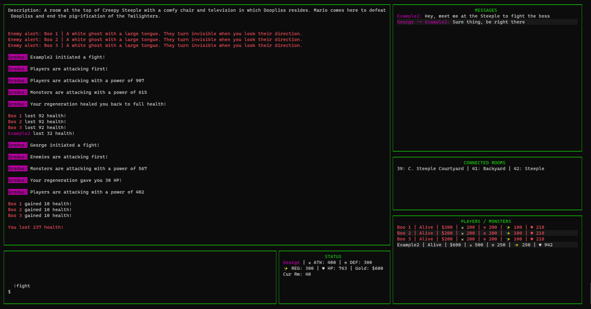 Screenshot of the LURKMAN program