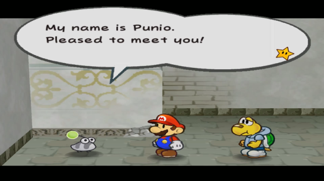 Mario talking to Punio in the Rogueport Sewers