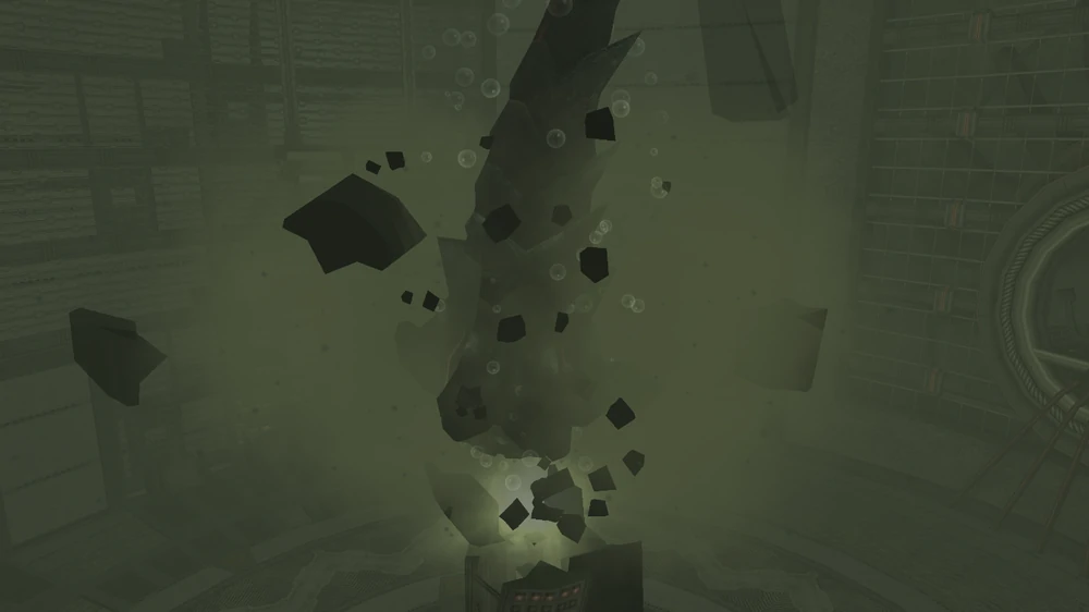 The Alpha Blogg destroying the pillar in the center of the Main Hydrochamber