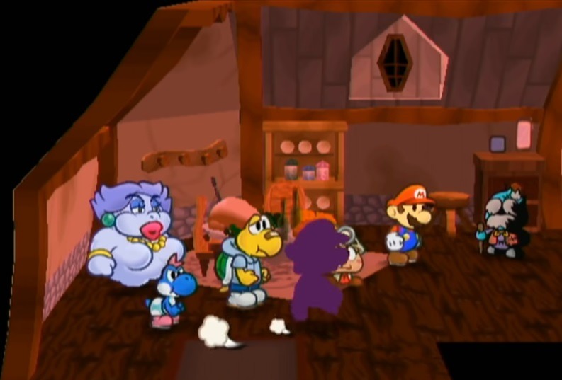 Mario and friends in Mayor Dour's House