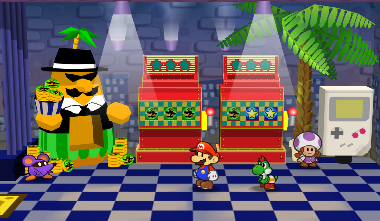 Mario and Yoshi in Pianta Parlor