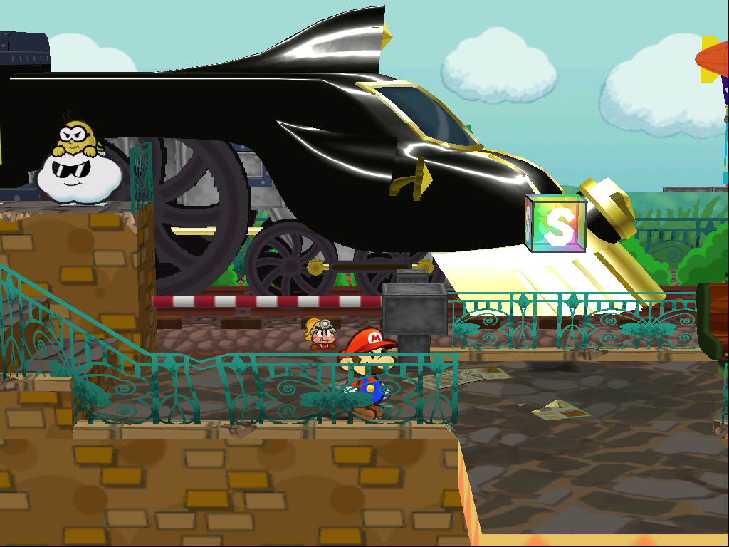 Mario and Goombella at the Station in West Rogueport